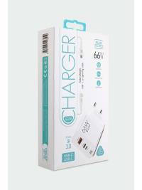 Subzero SG90 66W USB+PD+Ligtning + Type-C to Lightning Kablo Turbo Hızlı Şarj Cihazı Seti - 1